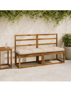 Cuscini per Panchina VIANEN 2 pz 100% Poliestere Crema