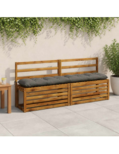 Cuscini per Panchina VIANEN 2 pz 100% Poliestere Grigio
