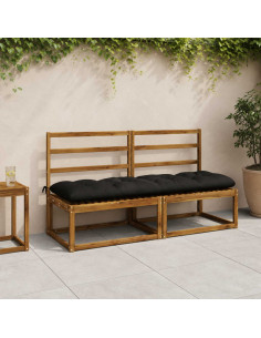 Cuscini per Panchina VIANEN 2 pz 100% Poliestere Nero