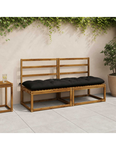 Cuscini per Panchina VIANEN 2 pz 100% Poliestere Nero