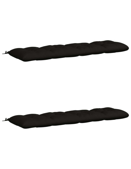 Cuscini per Panchina VIANEN 2 pz 100% Poliestere Nero