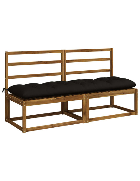 Cuscini per Panchina VIANEN 2 pz 100% Poliestere Nero