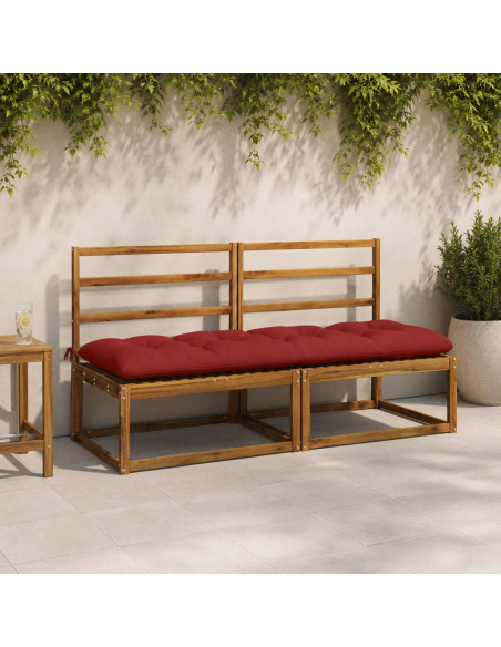 Cuscini per Panchina VIANEN 2 pz 100% Poliestere Rosso