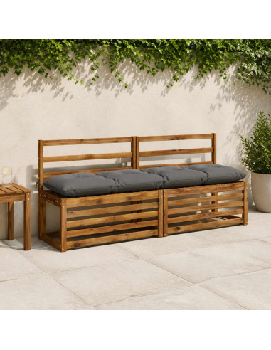Cuscini per Panchina VIANEN 2 pz 100% Poliestere Grigio