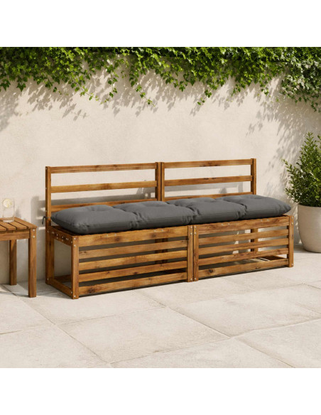 Cuscini per Panchina VIANEN 2 pz 100% Poliestere Grigio