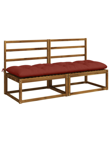 Cuscini per Panchina VIANEN 2 pz 100% Poliestere Rosso