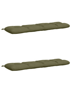 Cuscini per Panchina VIANEN 2 pz 100% Poliestere Verde Oliva 2