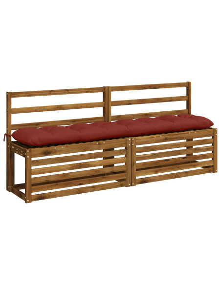 Cuscini per Panchina VIANEN 2 pz 100% Poliestere Rosso