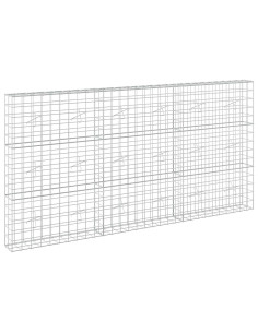 Gabione con filo da 5 mm e rete 10x10 cm 300x20x150 cm 2
