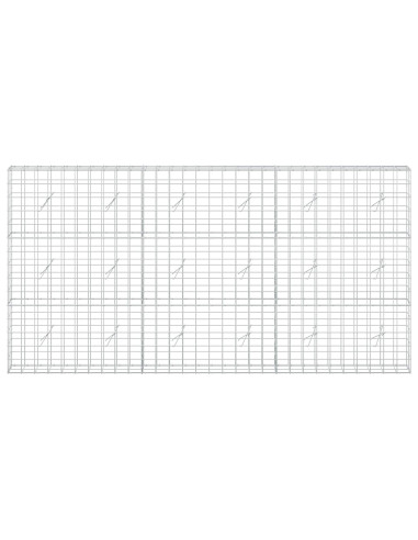 Gabione con filo da 5 mm e rete 10x10 cm 300x20x150 cm