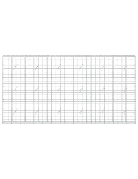 Gabione con filo da 5 mm e rete 10x10 cm 300x20x150 cm