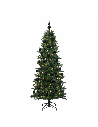 Albero di Natale artificiale con palline 150 cm 150 LED