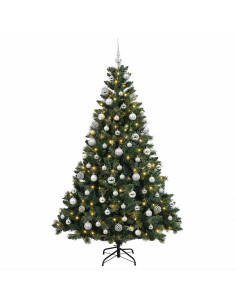 Albero di Natale Artificiale con Palline 180 cm 300 LED 2