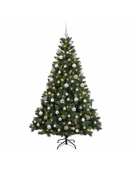 Albero di Natale Artificiale con Palline 180 cm 300 LED