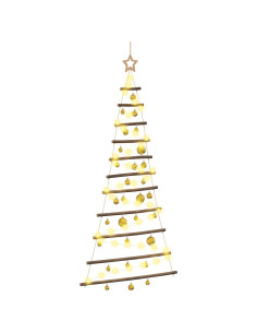 Albero di Natale appeso con palle 150 cm 80 LED Bianco caldo 2