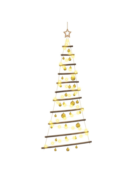 Albero di Natale appeso con palle 150 cm 80 LED Bianco caldo