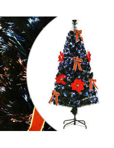 Albero di Natale in fibra ottica 120 cm 12 LED Multicolore PVC 2