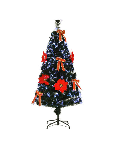Albero di Natale in fibra ottica 120 cm 12 LED Multicolore PVC