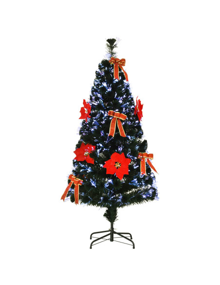 Albero di Natale in fibra ottica 120 cm 12 LED Multicolore PVC