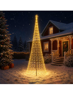 Albero di Natale LED 400 cm 450 LED Bianco caldo Ferro Nero