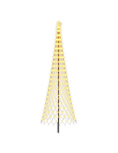 Albero di Natale LED 400 cm 450 LED Bianco caldo Ferro Nero 2