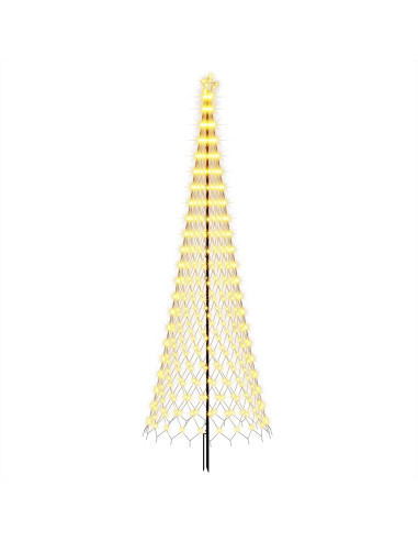 Albero di Natale LED 400 cm 450 LED Bianco caldo Ferro Nero
