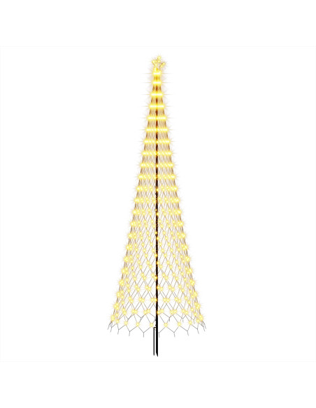 Albero di Natale LED 400 cm 450 LED Bianco caldo Ferro Nero