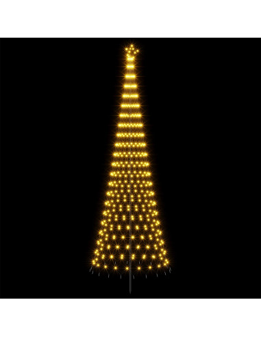 Albero di Natale LED 400 cm 450 LED Bianco caldo Ferro Nero