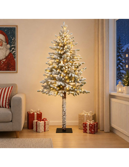 Albero di Natale Artificiale con Rami Pieghevoli 180 cm 300 LED