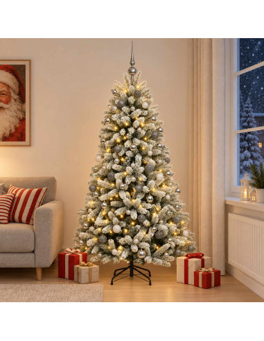 Albero di Natale Artificiale con Palline 240 cm 300 LED