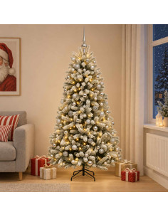Albero di Natale Artificiale con Palline 240 cm 300 LED