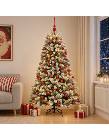 Albero di Natale Artificiale con Palline 240 cm 300 LED