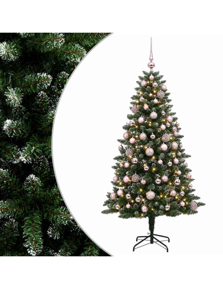 Albero di Natale Artificiale con Palline 180 cm 300 LED