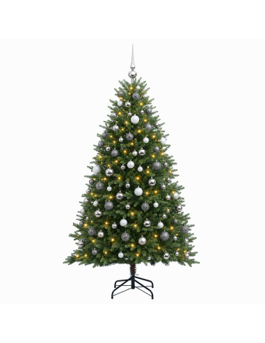 Albero di Natale Artificiale con Palline 210 cm 300 LED