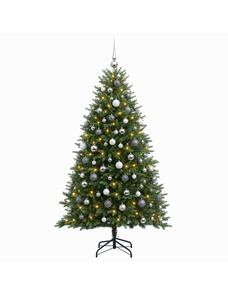 Albero di Natale Artificiale con Palline 210 cm 300 LED
