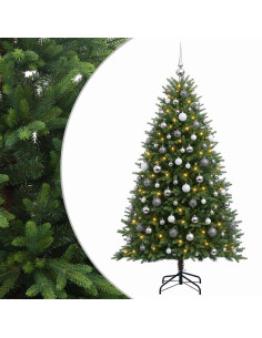 Albero di Natale Artificiale con Palline 180 cm 300 LED 2