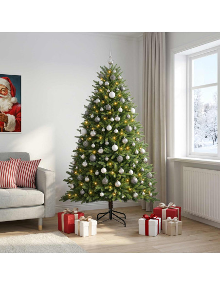 Albero di Natale Artificiale con Palline 180 cm 300 LED