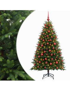 Albero di Natale Artificiale con Palline 180 cm 300 LED 2