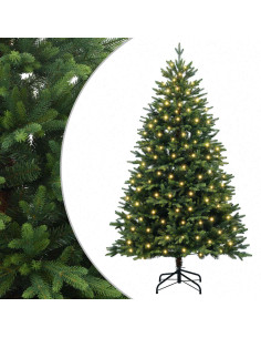 Albero di Natale Artificiale con Rami Pieghevoli 210 cm 300 LED 2