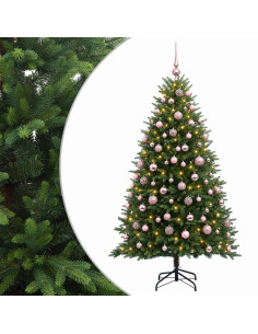 Albero di Natale Artificiale con Palline 180 cm 300 LED 2