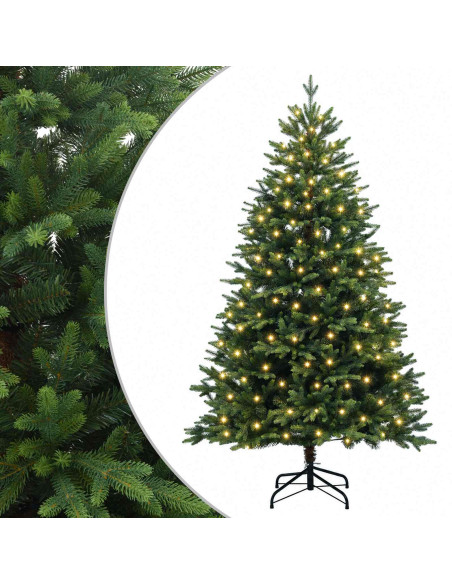 Albero di Natale Artificiale con Rami Pieghevoli 180 cm 300 LED