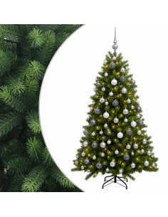 Albero di Natale Artificiale con Palline 180 cm 300 LED 2
