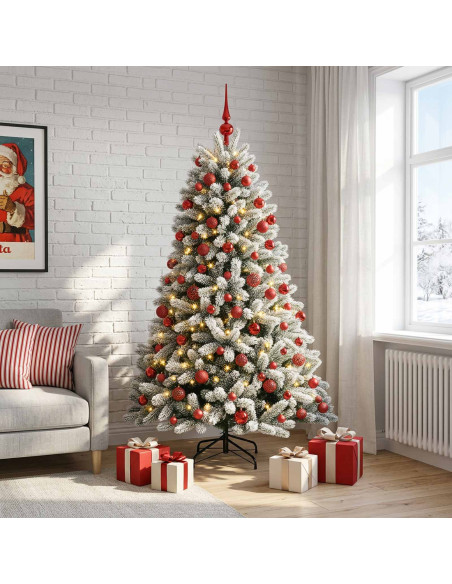 Albero di Natale Artificiale con Palline 240 cm 300 LED