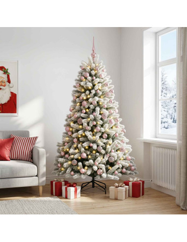 Albero di Natale Artificiale con Palline 210 cm 300 LED