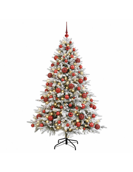 Albero di Natale artificiale con palline 180 cm 300 LED