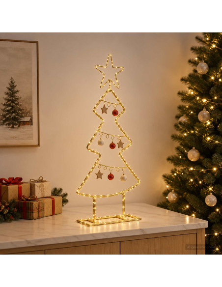 Albero di Natale in metallo con supporto KUOPIO 60 cm Acciaio