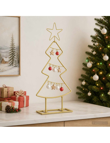 Albero di Natale in metallo con supporto KUOPIO 60 cm Acciaio