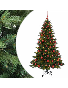 Albero di Natale artificiale con palline 240 cm 300 LED