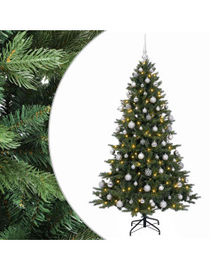 Albero di Natale artificiale con palline 240 cm 300 LED