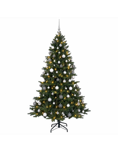 Albero di Natale artificiale con palline 210 cm 300 LED